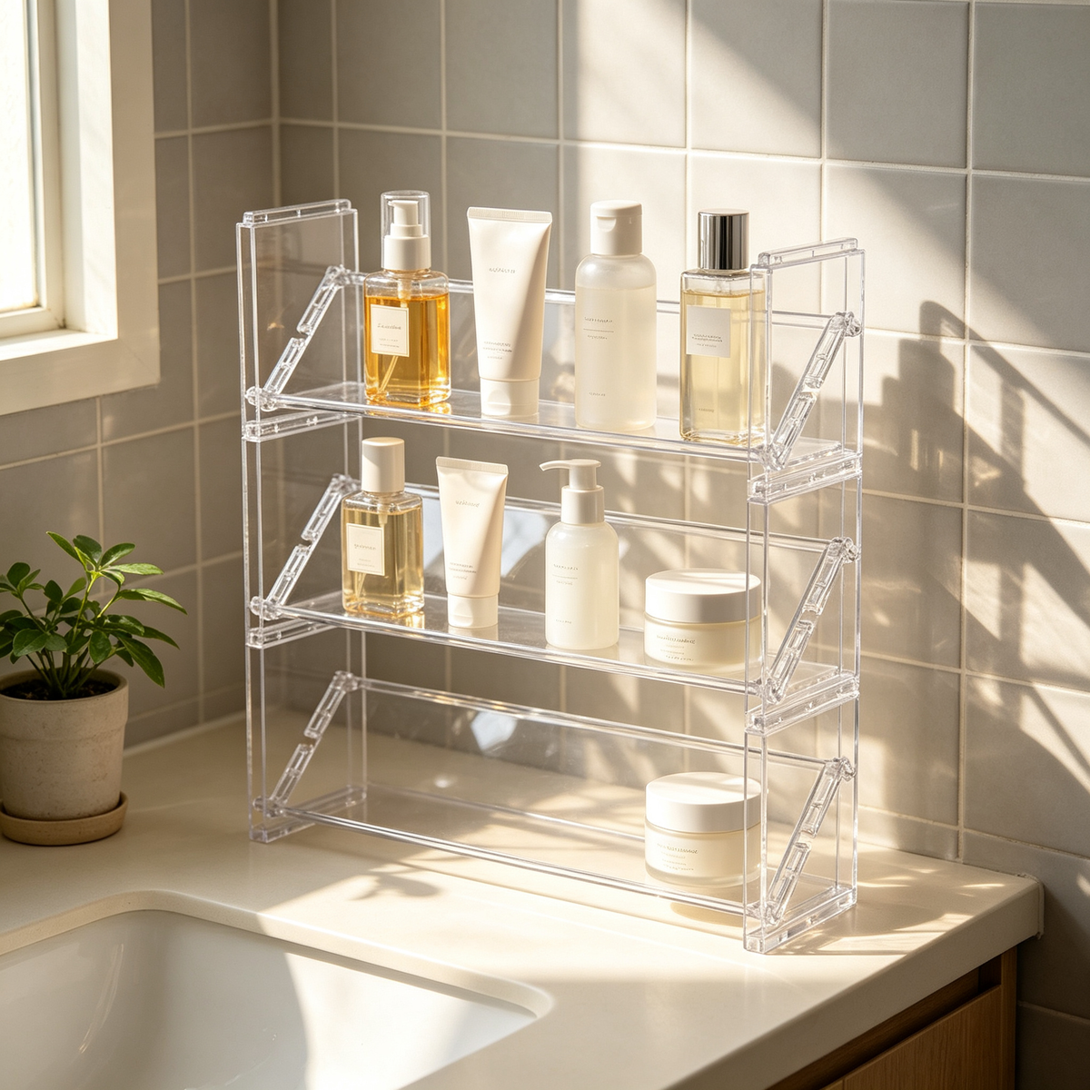 💎 Makeup Storage | Clear Acrylic | Vanity | For Her | Sleek Organizer
