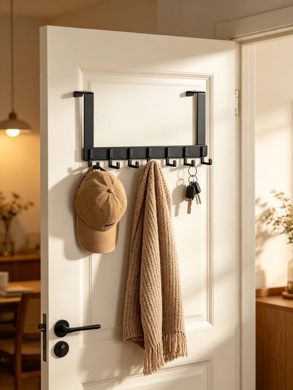 🎁 Housewarming | Sturdy Matte Black Metal | Over Door Hooks