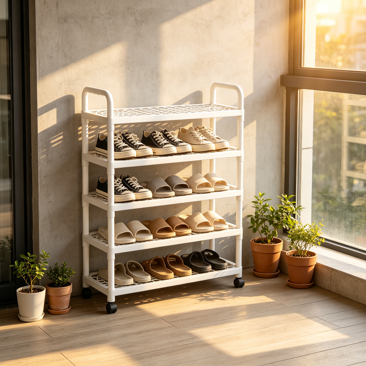 👟 Shoe Rack | Durable Plastic | Entryway | For Families | Clean Tiered Storage