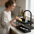🖤 Space-Saving | Durable Metal Countertop Organizer | Modern Two-Tier Storage Rack
