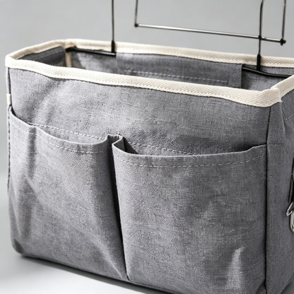 🎓 Student | Gray Sturdy Linen Fabric | Hanging Bedside Caddy