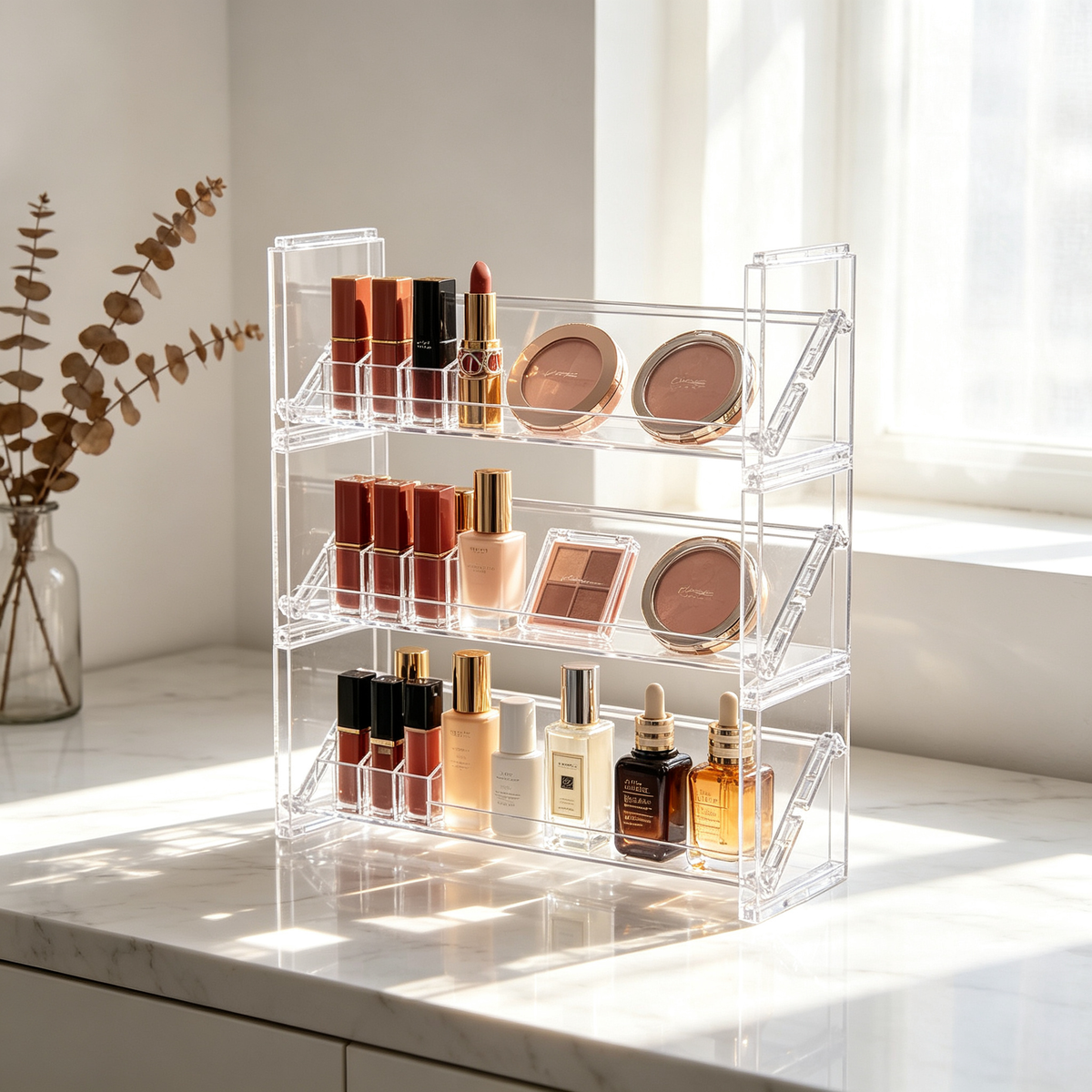 💎 Makeup Storage | Clear Acrylic | Vanity | For Her | Sleek Organizer