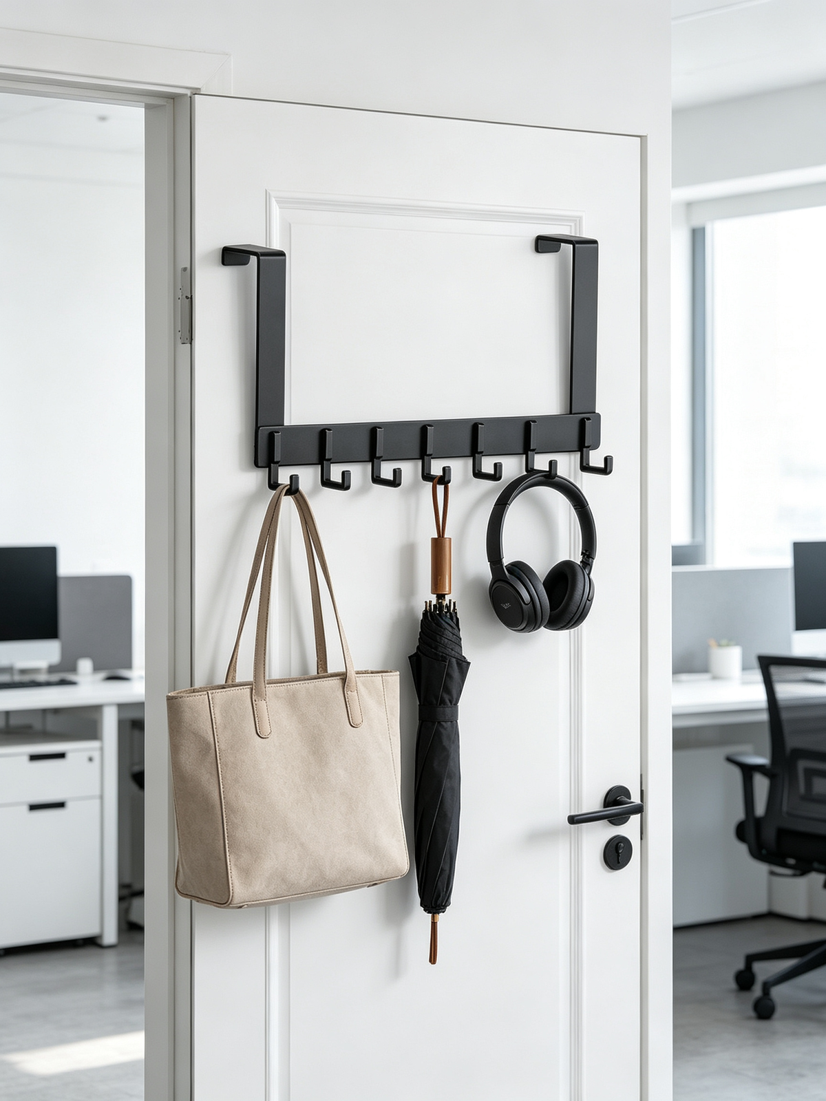 🎁 Housewarming | Sturdy Matte Black Metal | Over Door Hooks