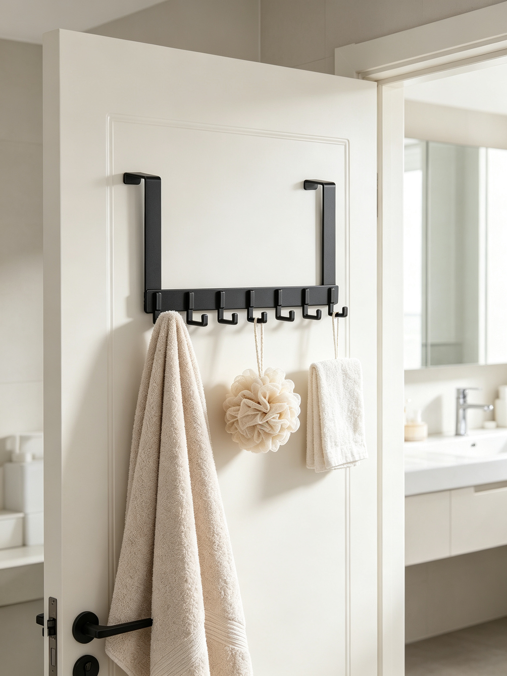 🎁 Housewarming | Sturdy Matte Black Metal | Over Door Hooks