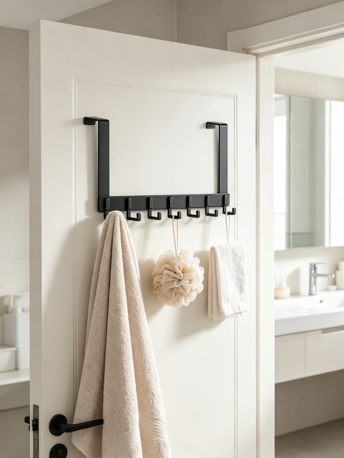 🎁 Housewarming | Sturdy Matte Black Metal | Over Door Hooks