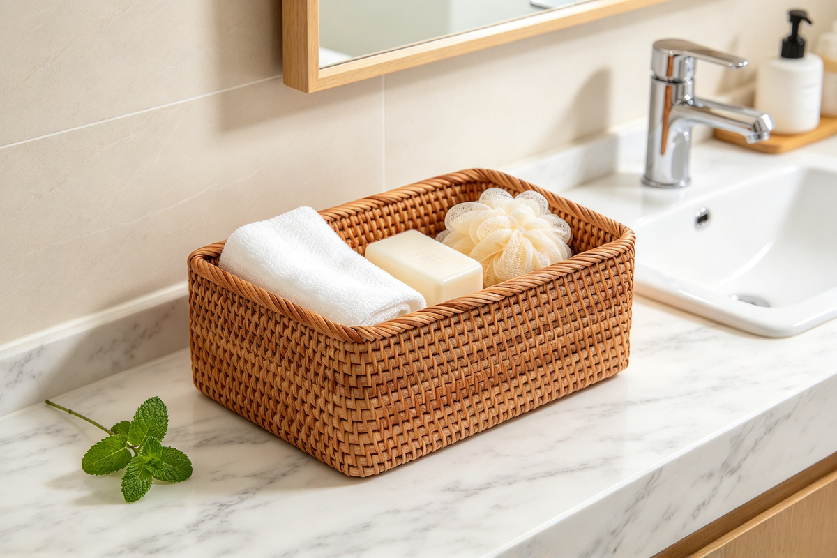 🧺 Home Essential | Natural Rattan Storage | Living Space Organization | Charming Gift Choice | Handwoven Rustic Style