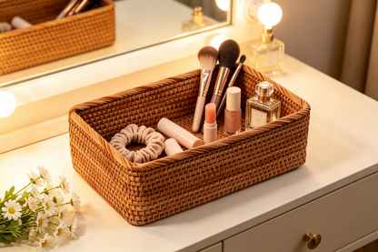 🧺 Home Essential | Natural Rattan Storage | Living Space Organization | Charming Gift Choice | Handwoven Rustic Style