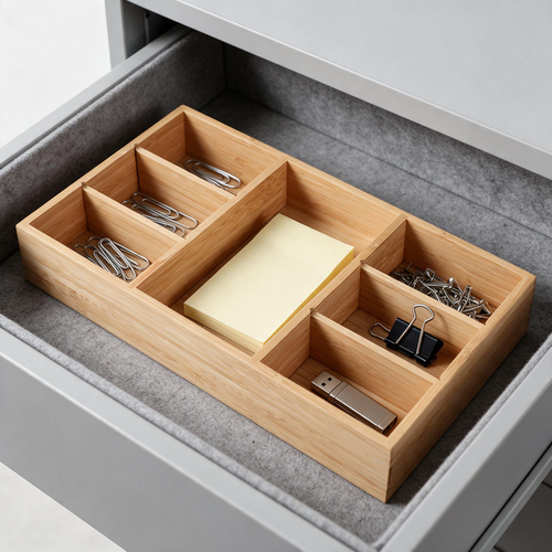 🗄️ Organization Essential | Natural Bamboo Organizer | Drawer & Vanity Use | Practical Gift Choice