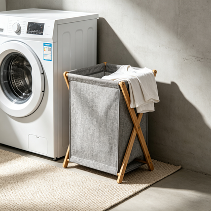 🧺 Laundry Essential | Bamboo Fabric Storage | Bedroom Organization | Thoughtful Gift | Foldable Space Saver