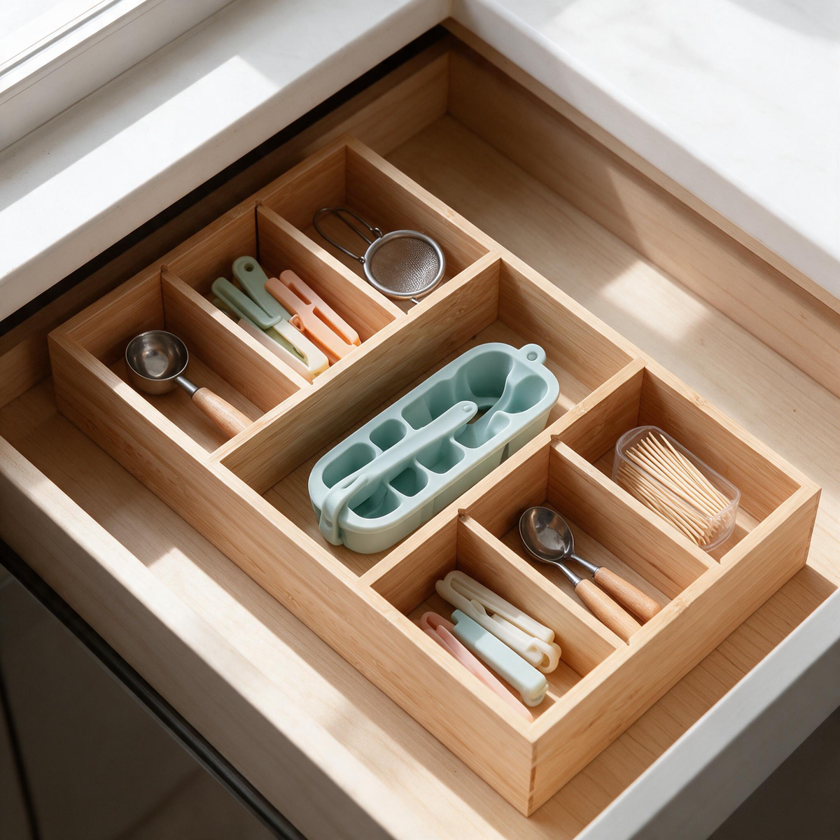 🗄️ Organization Essential | Natural Bamboo Organizer | Drawer & Vanity Use | Practical Gift Choice