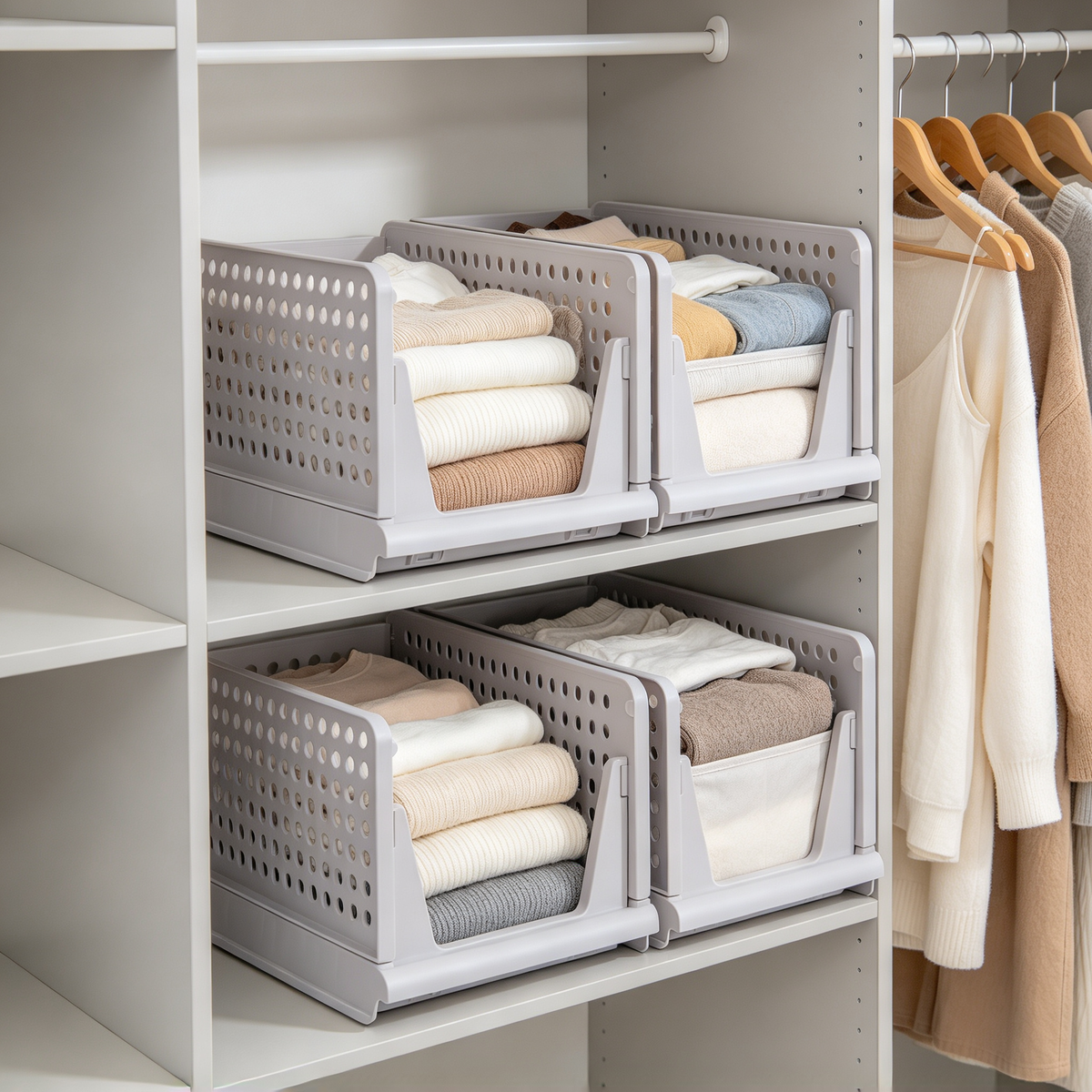 🗂️ Storage Upgrade | Durable Plastic Organizer | Closet Space Use | Smart Gift Choice | Adjustable Layer Design