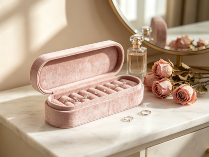 💍 Luxury Essential | Soft Velvet Interior | Jewelry Vanity Storage | Romantic Gift Choice | Elegant Ring Display