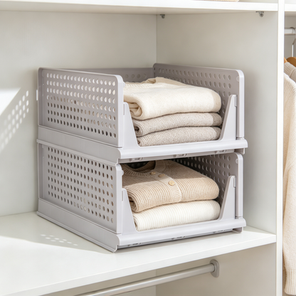 🗂️ Storage Upgrade | Durable Plastic Organizer | Closet Space Use | Smart Gift Choice | Adjustable Layer Design