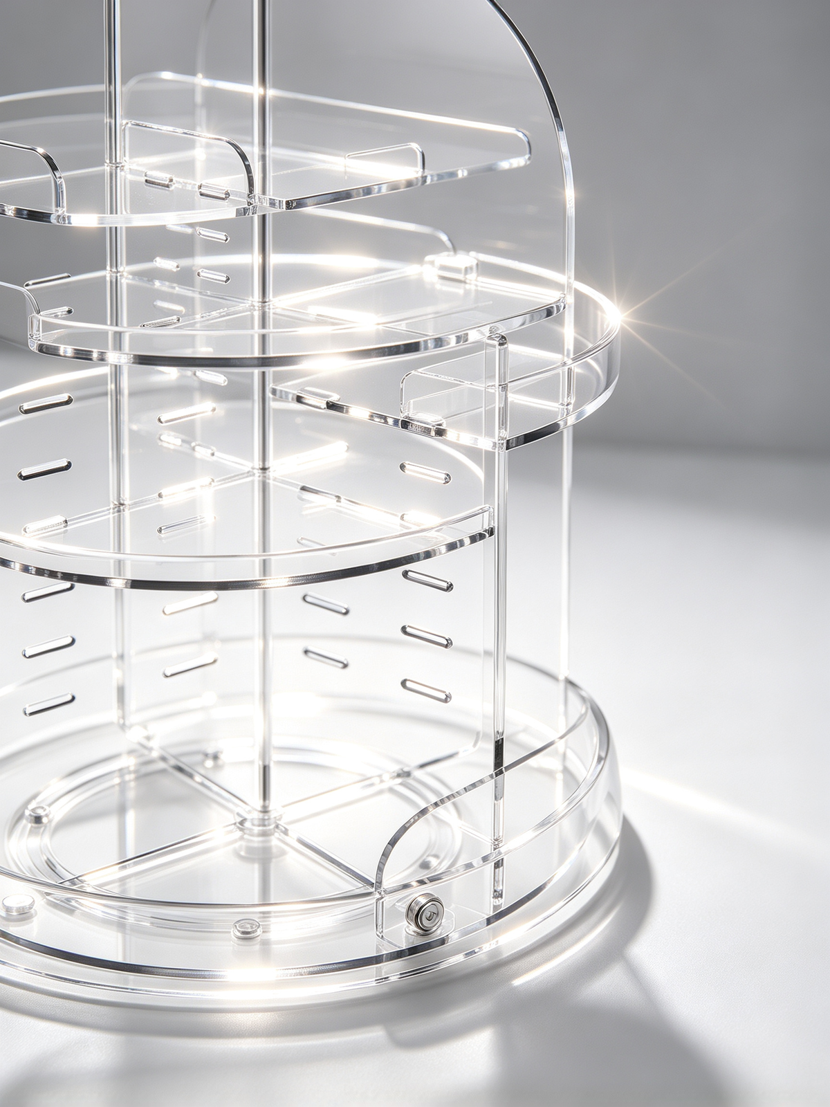💄 Beauty Essential | Clear Acrylic Organizer | Vanity Storage | Elegant Gift Choice | 360° Rotating Display