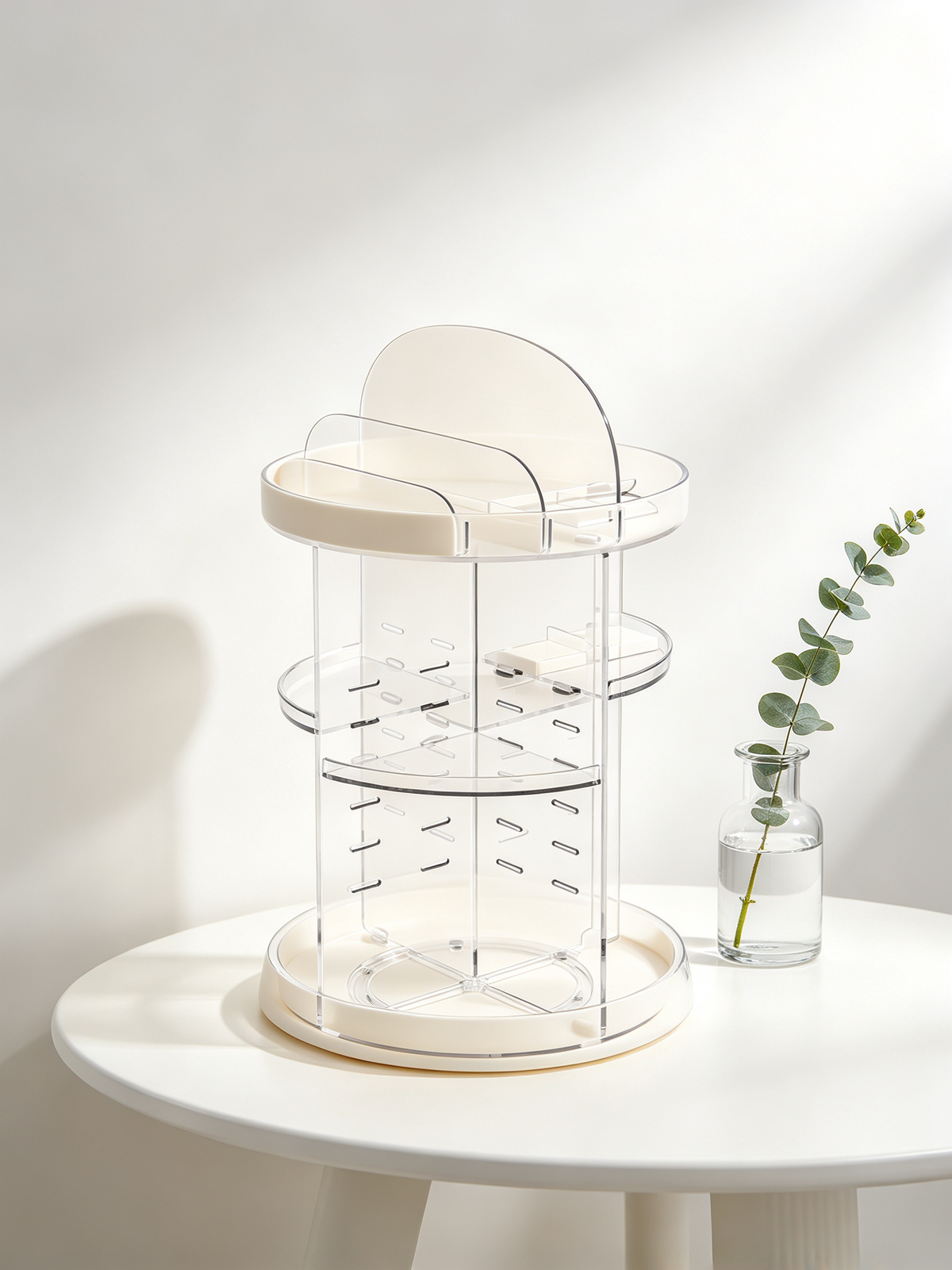 💄 Beauty Essential | Clear Acrylic Organizer | Vanity Storage | Elegant Gift Choice | 360° Rotating Display