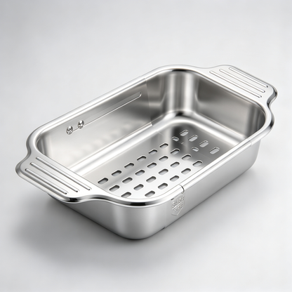 🍽️ Kitchen Essential | Stainless Steel Design | Sink & Counter Use | Adjustable Drain Basket