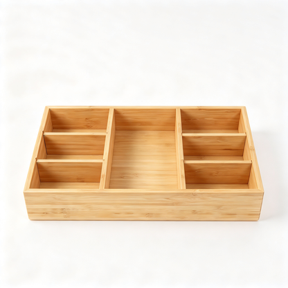 🗄️ Organization Essential | Natural Bamboo Organizer | Drawer & Vanity Use | Practical Gift Choice