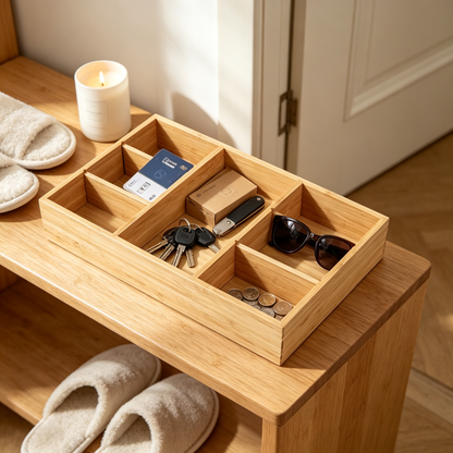 🗄️ Organization Essential | Natural Bamboo Organizer | Drawer & Vanity Use | Practical Gift Choice