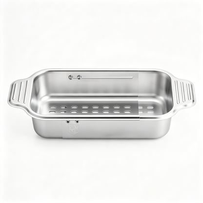 🍽️ Kitchen Essential | Stainless Steel Design | Sink & Counter Use | Adjustable Drain Basket