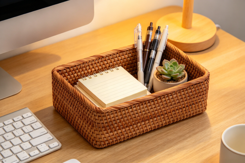 🧺 Home Essential | Natural Rattan Storage | Living Space Organization | Charming Gift Choice | Handwoven Rustic Style