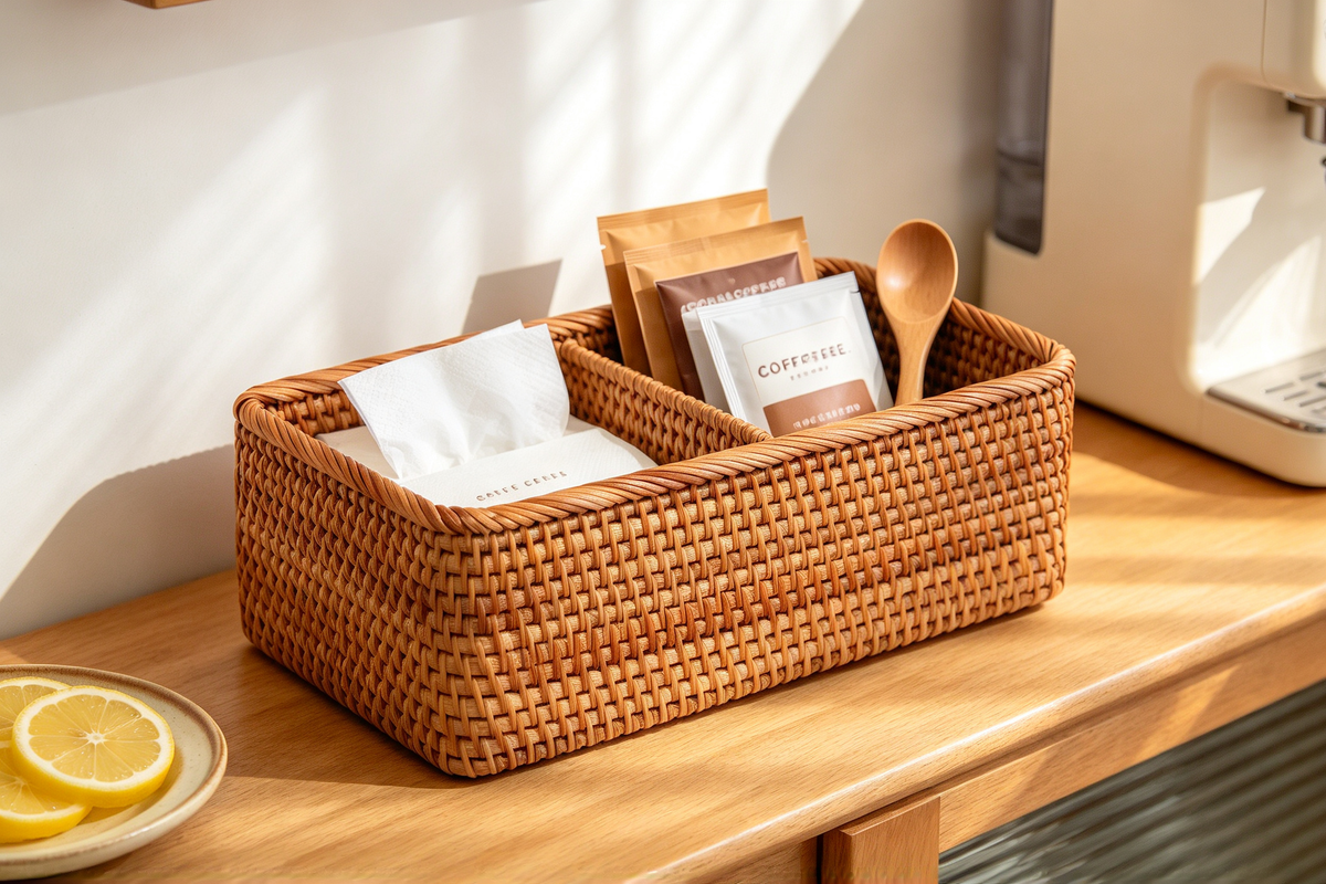 🧺 Home Essential | Natural Rattan Storage | Living Space Organization | Charming Gift Choice | Handwoven Rustic Style