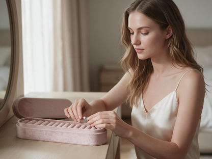 💍 Luxury Essential | Soft Velvet Interior | Jewelry Vanity Storage | Romantic Gift Choice | Elegant Ring Display