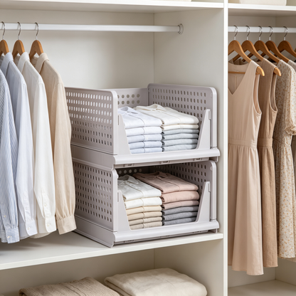 🗂️ Storage Upgrade | Durable Plastic Organizer | Closet Space Use | Smart Gift Choice | Adjustable Layer Design